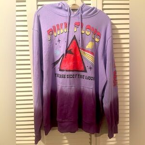Pink Floyd Dark Side Of The Moon Hoodie Sz Large Purple Dye Vintage Look EUC